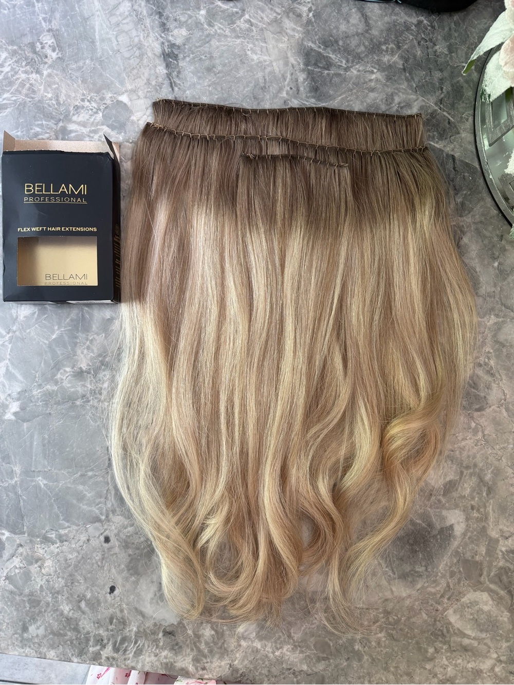 Bellami Professional 22” Pearl Blonde Flex Weft Hair Extensions 160g Human Hair